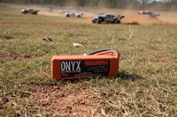 Onyx RC Power Systems battery with red casing on a white background